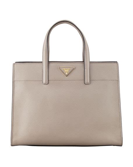 prada tote triple pocket convertible saffiano leather argilla grey|Prada Livermore.